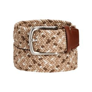 CLUBROOM Mens Brown Woven Multi Faux Leather Loop End Tip Casual Belt M 34-36